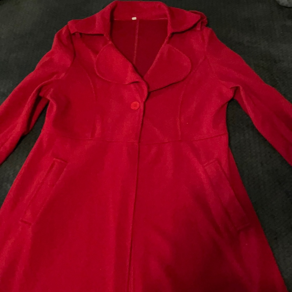 Red trench coat size large